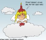 Karikatur, Cartoon: Advent im Himmel, © Roger Schmidt