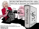 Karikatur, Cartoon: Barbara Borcherdt, Mecklenburg-Vorpommerns linke Verfassungsrichterin © Roger Schmidt