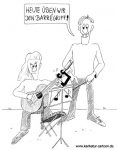 Karikatur, Cartoon: Gitarre, Barreegriff, © Roger Schmidt