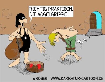 Karikatur, Cartoon: Vogelgrippe, SARS, © Roger Schmidt