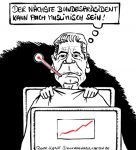 Karikatur, Cartoon: Bundespräsident Gauck schwer erkrankt, © Roger Schmidt