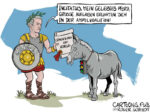 Karikatur, Cartoon: Caligula und Incitatus © Roger Schmidt