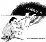 Karikatur, Cartoon: Konjunktur, Schulden, © Roger Schmidt