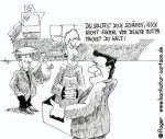 Karikatur, Cartoon: Schröder und China, © Roger Schmidt