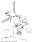 Karikatur, Cartoon: Windkraft, Windenergie, Engel, © Roger Schmidt