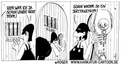 Karikatur, Cartoon: Diät, © Roger Schmidt