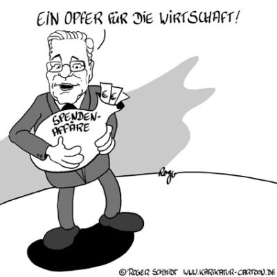Karikatur, Cartoon: FDP-Spendenaffäre, © Roger Schmidt
