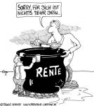Karikatur, Cartoon: Frühverrentung stoppt Arbeitslosigkeit, © Roger Schmidt