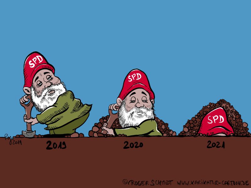Karikatur, Cartoon: Gartenzwerg SPD, © Roger Schmidt
