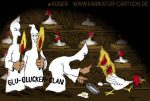 Karikatur, Cartoon: Klu-Klux-Clan Geflügelpest, © Roger Schmidt