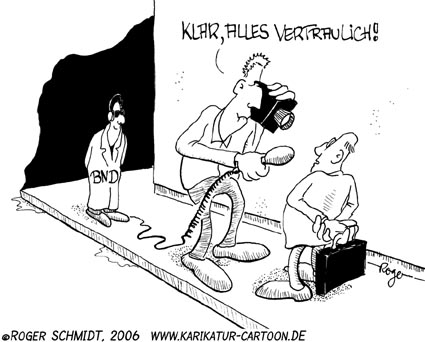Karikatur, Cartoon: Geheimdienst, © Roger Schmidt