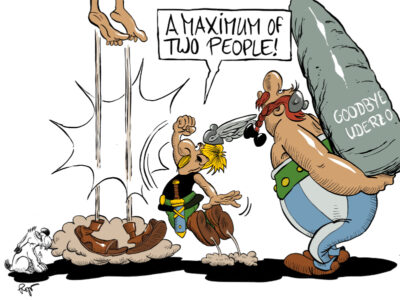 Karikatur, Cartoon: Goodbye Uderzo - Asterix und Obelix © Roger Schmidt