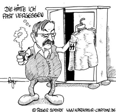 Karikatur, Cartoon: Günter Grass, © Roger Schmidt