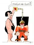 Karikatur, Cartoon: Der elektrische Stuhl, © Roger Schmidt