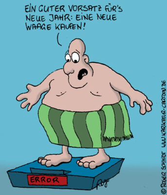 Karikatur, Cartoon: Gute Vorsätze, © Roger Schmidt