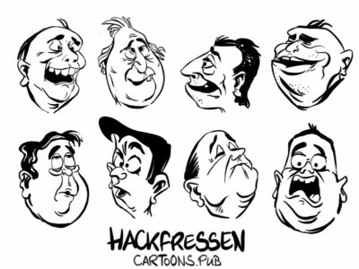 Karikatur, Cartoon: Hackfressen Teil 1 © Roger Schmidt