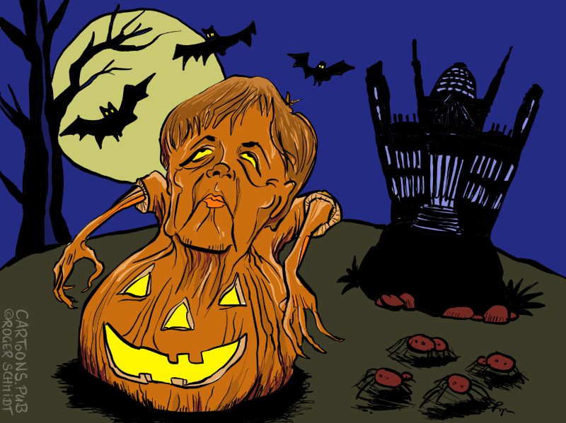 Karikatur, Cartoon: Halloween aus Berlin © Roger Schmidt