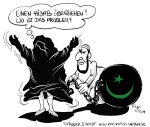 Karikatur, Cartoon: Kopftuch und Hijab, © Roger Schmidt