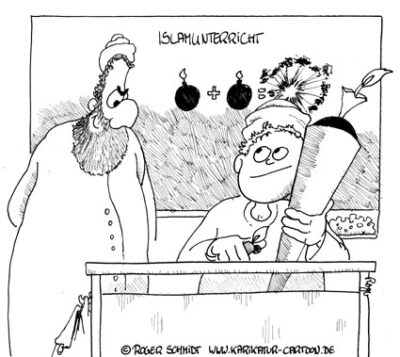 Karikatur, Cartoon: Islamunterricht, © Roger Schmidt