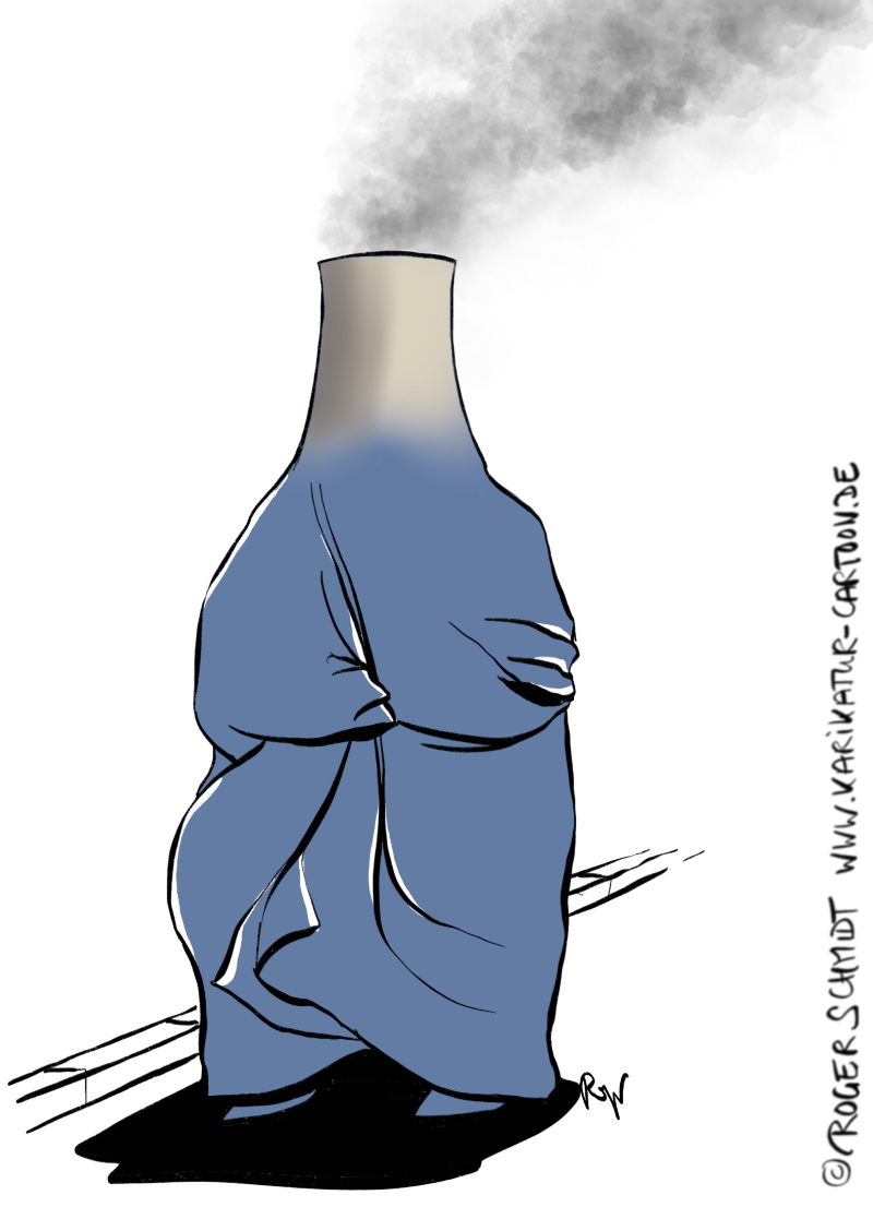 Karikatur, Cartoon: Klimakatastrophe, © Roger Schmidt
