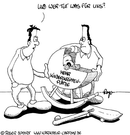 Karikatur, Cartoon: Die Kindergrippe, © Roger Schmidt