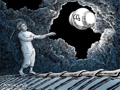 Karikatur, Cartoon: Klimawandler und das Klimawandeln © Roger Schmidt