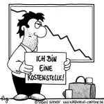 Karikatur, Cartoon: Kostenstelle, © Roger Schmidt