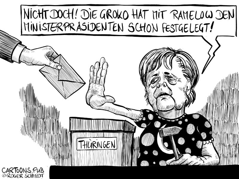 Karikatur, Cartoon: Geheime Wahlen Landtag Thüringen © Roger Schmidt