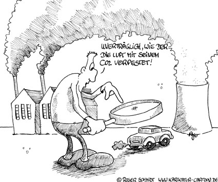 Karikatur, Cartoon: Luftverschmutzung, © Roger Schmidt