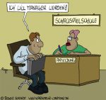 Karikatur, Cartoon: Schauspielschule für Manager, © Roger Schmidt