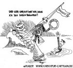Karikatur, Cartoon: Mittelstand und Basel 2, © Roger Schmidt