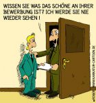 Karikatur, Cartoon: Bewerbung und Chef, © Roger Schmidt