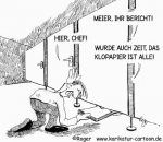 Karikatur, Cartoon: Mobbing auf Toilette, © Roger Schmidt