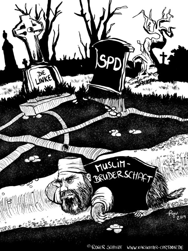 Karikatur, Cartoon: Genosse Muslimbruder, © Roger Schmidt