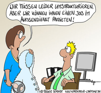Karikatur, Cartoon: Neuer Job, © Roger Schmidt