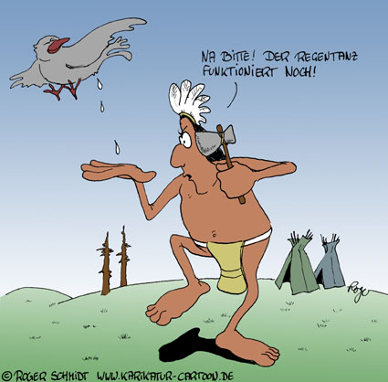 Karikatur, Cartoon: Regentanz, © Roger Schmidt