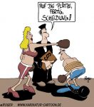 Karikatur, Cartoon: Scheidung Unterhalt, © Roger Schmidt