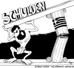 Karikatur, Cartoon: Schuldenkrise in Griechenland, © Roger Schmidt