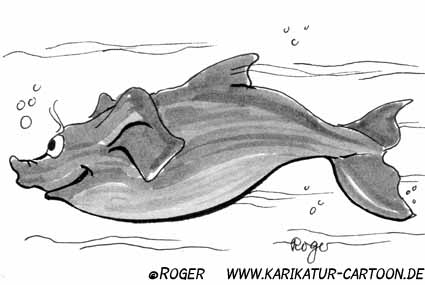 Karikatur, Cartoon: Schweinswal, © Roger Schmidt