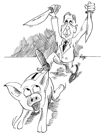 Karikatur, Cartoon: Spareinlage für Clement, © Roger Schmidt