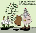 Karikatur, Cartoon: Sparen zu Weihnachten, © Roger Schmidt