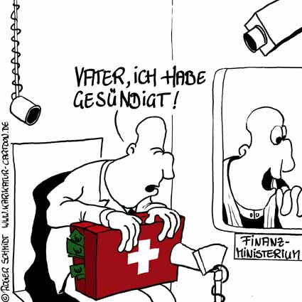Karikatur, Cartoon: Steuersünder Steuerhinterziehung, © Roger Schmidt