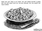 Karikatur, Cartoon: Stilleben mit Teller und Löffel © Roger Schmidt