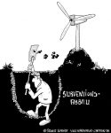 Karikatur, Cartoon: Subventionsabbau und Windkraftanlagen, © Roger Schmidt