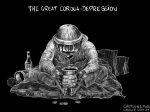 Karikatur, Cartoon: The Great Corona Depression © Roger Schmidt