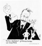 Karikatur, Cartoon: Trittin und das Dosenpfand, © Roger Schmidt