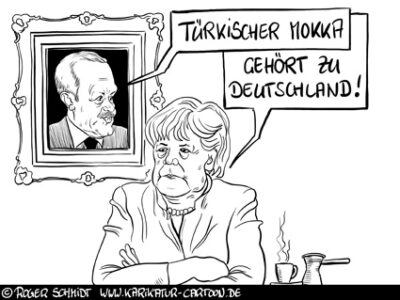 Karikatur, Cartoon: Türkischer Mokka, © Roger Schmidt