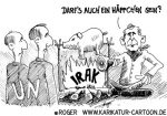 Karikatur, Cartoon: UN-Resolution Irak, © Roger Schmidt