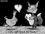 Karikatur, Cartoon: Valentinstag Liebe geht durch den Magen © Roger Schmidt