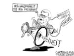 Karikatur, Cartoon: Verfassungsschutz, Meinungsfreiheit © Roger Schmidt